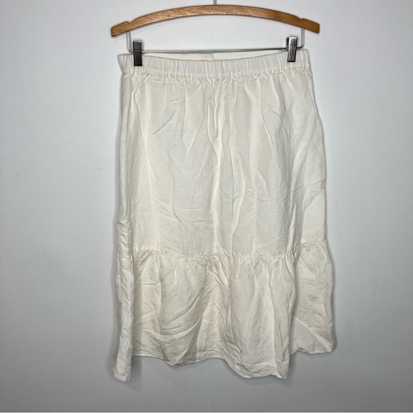 NWT Loft ivory button front skirt linen blend size small - Picture 4 of 9